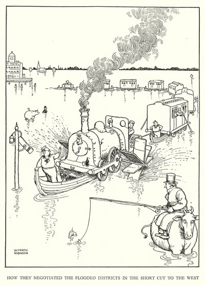 Illustration pour Railway Ribaldry par W Heath Robinson - William Heath Robinson