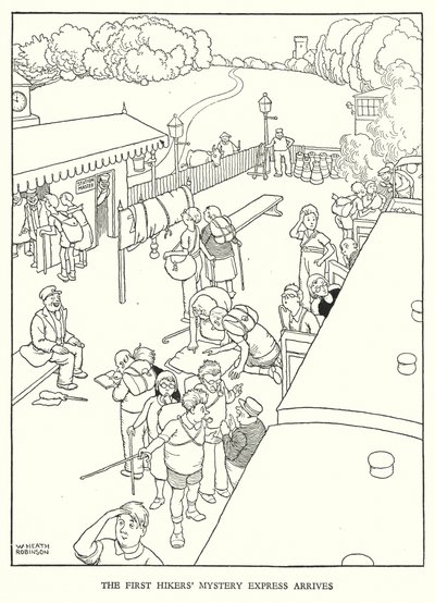Illustration pour Railway Ribaldry par W Heath Robinson - William Heath Robinson