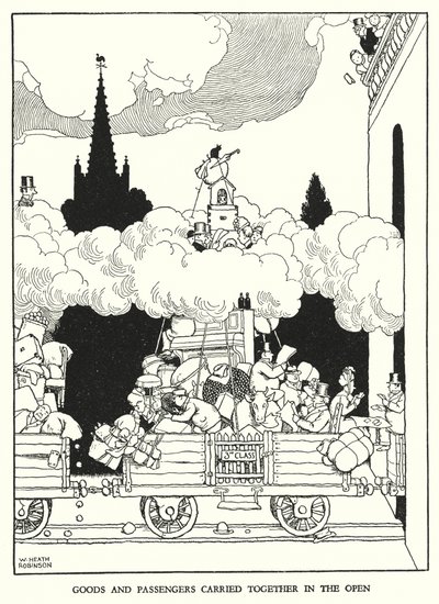 Illustration pour Railway Ribaldry par W Heath Robinson - William Heath Robinson