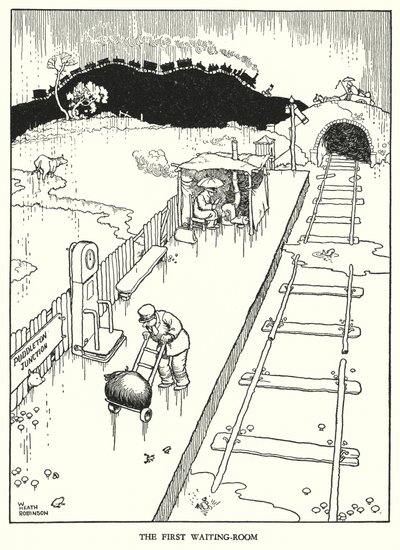 Illustration pour Railway Ribaldry par W Heath Robinson - William Heath Robinson
