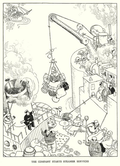 Illustration pour Railway Ribaldry par W Heath Robinson - William Heath Robinson