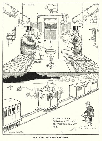Illustration pour Railway Ribaldry par W Heath Robinson - William Heath Robinson