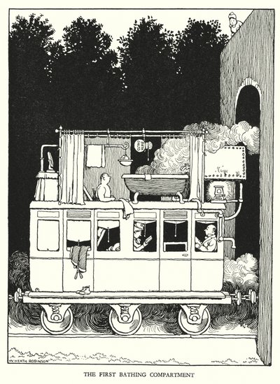 Illustration pour Railway Ribaldry par W Heath Robinson - William Heath Robinson
