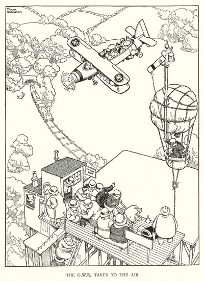 Illustration pour Railway Ribaldry par W Heath Robinson - William Heath Robinson
