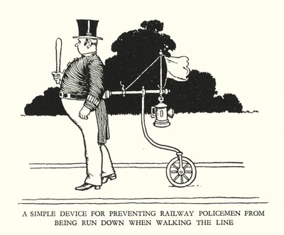 Illustration pour Railway Ribaldry par W Heath Robinson - William Heath Robinson