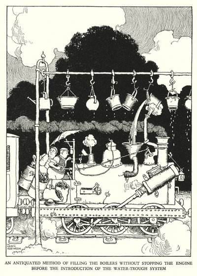 Illustration pour Railway Ribaldry par W Heath Robinson - William Heath Robinson