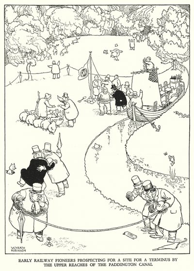 Illustration pour Railway Ribaldry par W Heath Robinson - William Heath Robinson
