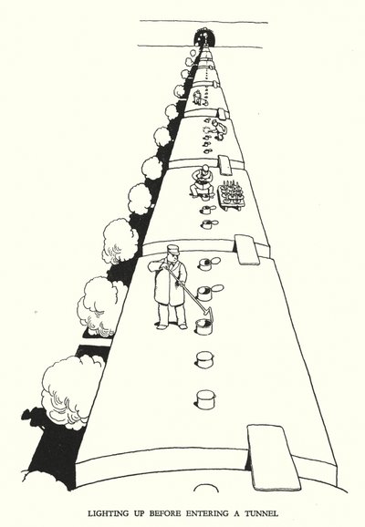 Illustration pour Railway Ribaldry par W Heath Robinson - William Heath Robinson