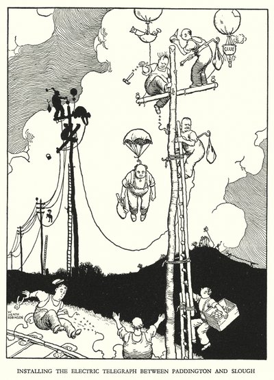 Illustration pour Railway Ribaldry par W Heath Robinson - William Heath Robinson