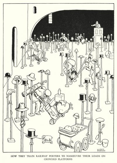 Illustration pour Railway Ribaldry par W Heath Robinson - William Heath Robinson