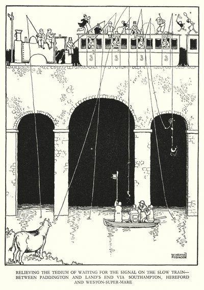 Illustration pour Railway Ribaldry par W Heath Robinson - William Heath Robinson