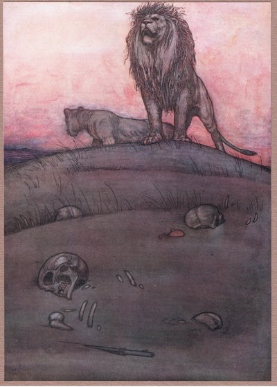 Sur la dérive de sable - du côté du veldt - William Heath Robinson