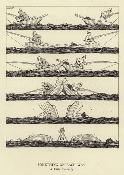 Quelque chose sur chaque chemin, une tragédie de poisson - William Heath Robinson