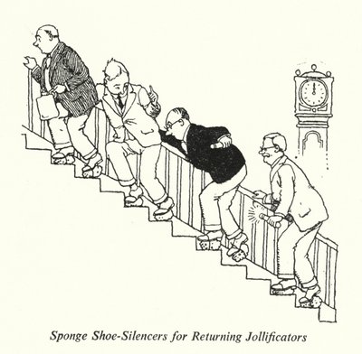 Silencieux de chaussures en éponge pour les fêtards de retour - William Heath Robinson