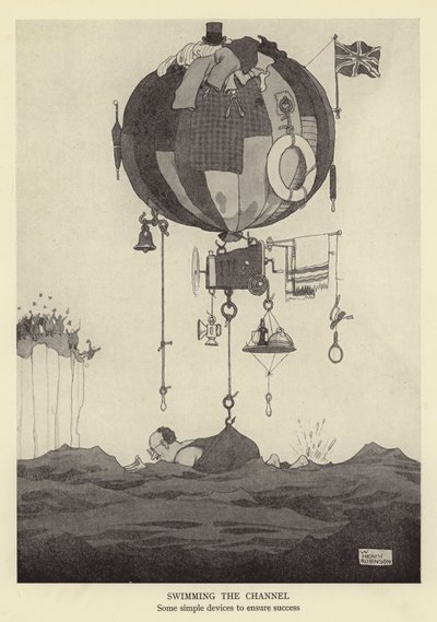 Traversée de la Manche, quelques dispositifs simples pour assurer le succès - William Heath Robinson
