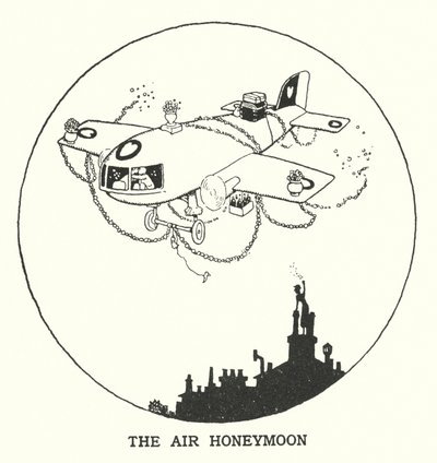 La Lune de Miel Aérienne (lithographie) - William Heath Robinson