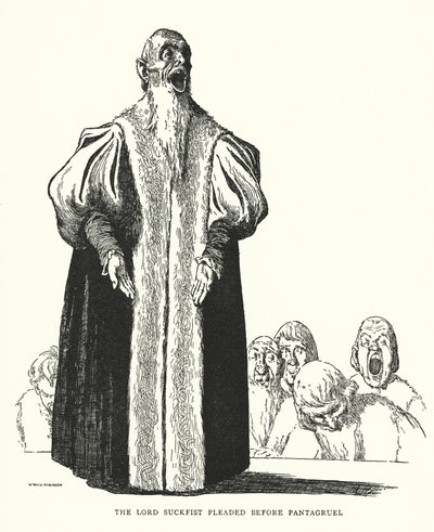 Le Seigneur Suckfist plaidait devant Pantagruel - William Heath Robinson