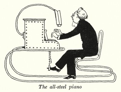 Le piano tout en acier - William Heath Robinson