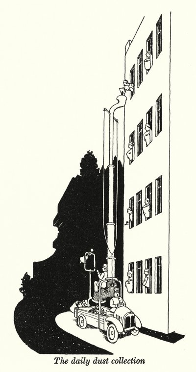 La collecte quotidienne de poussière (lithographie) - William Heath Robinson