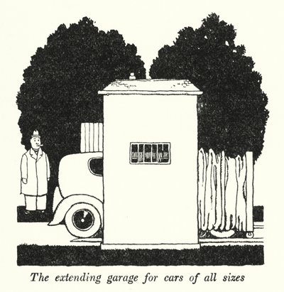 Le garage extensible pour voitures de toutes tailles - William Heath Robinson