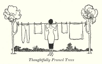 Arbres soigneusement taillés (lithographie) - William Heath Robinson