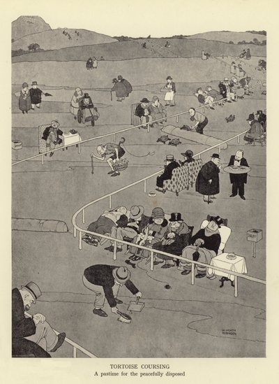 Course de tortues, un passe-temps pour les pacifiques - William Heath Robinson