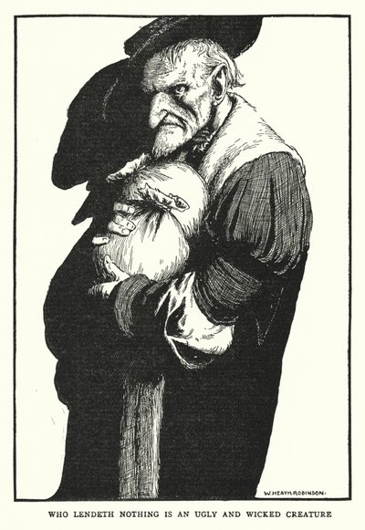 Qui ne prête rien est une créature laide et méchante - William Heath Robinson