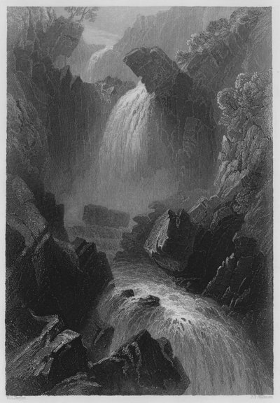 Tête de la vallée du Diable, comté de Wicklow (gravure) - William Henry (after) Bartlett