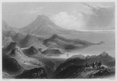 Lough Conn et mont Nephin (gravure) - William Henry (after) Bartlett