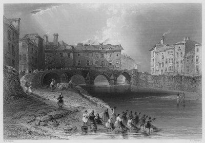 Ancien pont de Baal, Limerick, maintenant démoli - William Henry (after) Bartlett
