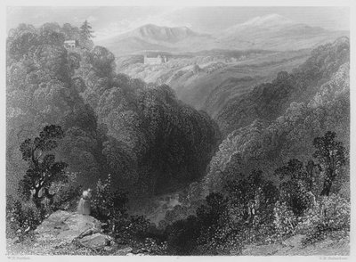 Powerscourt depuis le Dargle, comté de Wicklow (gravure) - William Henry (after) Bartlett