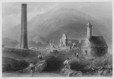 Tour ronde, etc., Glendalough, comté de Wicklow (gravure) - William Henry (after) Bartlett