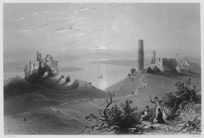 Sept Églises de Clonmacnoise, sur le Shannon (gravure) - William Henry (after) Bartlett