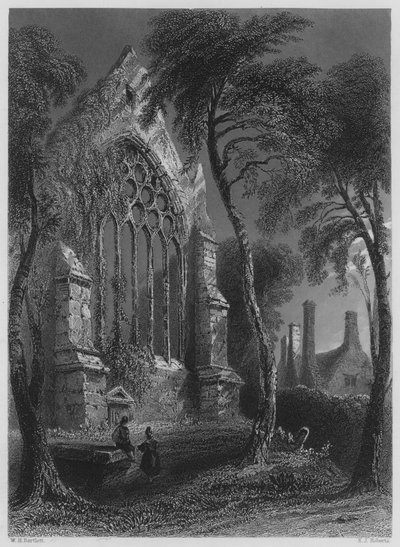 Abbaye de Youghall, résidence de Sir Walter Raleigh (gravure) - William Henry (after) Bartlett