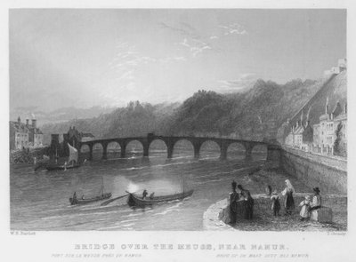 Pont sur la Meuse, près de Namur - William Henry Bartlett
