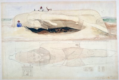 Colosse de Ramsès II, Memphis, 1845 - William Henry Bartlett