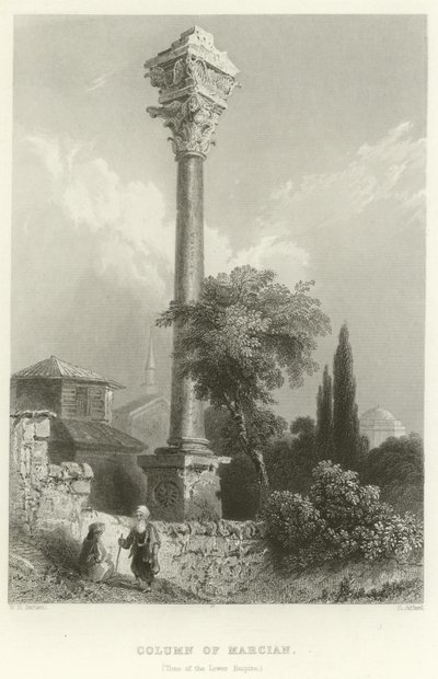Colonne de Marcien, Constantinople - William Henry Bartlett
