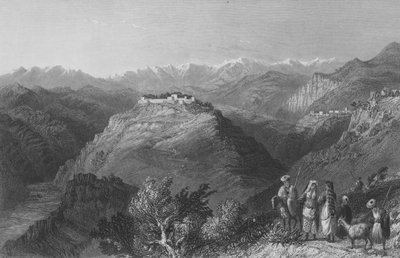 Djouni, ou la Tour du Liban, autrefois la résidence de Lady Hester Stanhope - William Henry Bartlett
