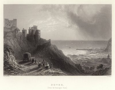 Douvres, (depuis la route de Ramsgate) - William Henry Bartlett