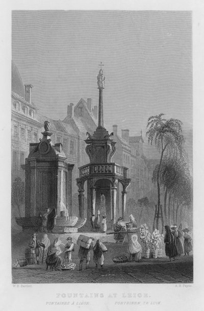 Fontaines à Liège - William Henry Bartlett
