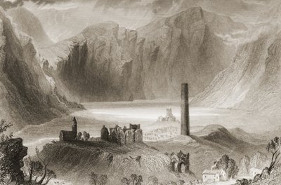 Glendalough, Comté de Wicklow, Irlande, tiré de 