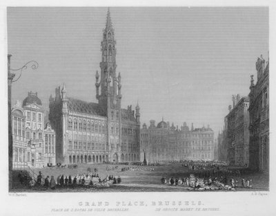 Grand-Place, Bruxelles - William Henry Bartlett
