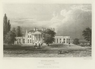 Highlands, la résidence de N Labouchere, Esquire, Essex - William Henry Bartlett