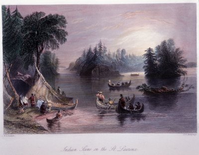 Campement indien sur les rives du Saint-Laurent - William Henry Bartlett