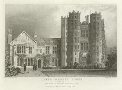 Tour Layer Marney, Essex, la résidence de Mathews Corsellis, Esquire - William Henry Bartlett
