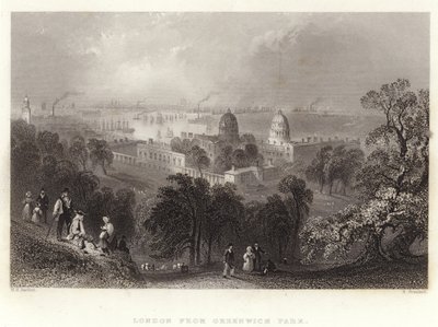 Londres depuis Greenwich Park - William Henry Bartlett