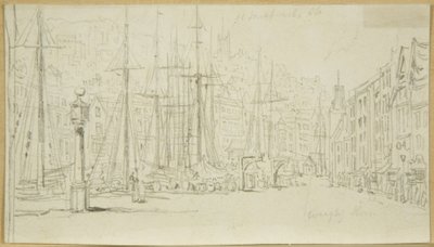 Vue le long de Broad Quay depuis le cadran - William Henry Bartlett