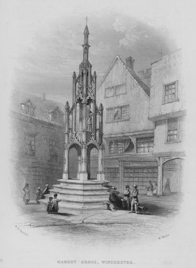 Croix du marché, Winchester - William Henry Bartlett