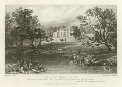 Mistley Hall, Essex, Résidence du très honorable Charles Manners Sutton, Président de la Chambre des communes - William Henry Bartlett