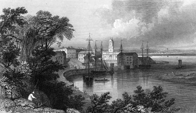 Quai de Mistley, près de Harwich, Essex, gravé par John Rogers, 1832 - William Henry Bartlett
